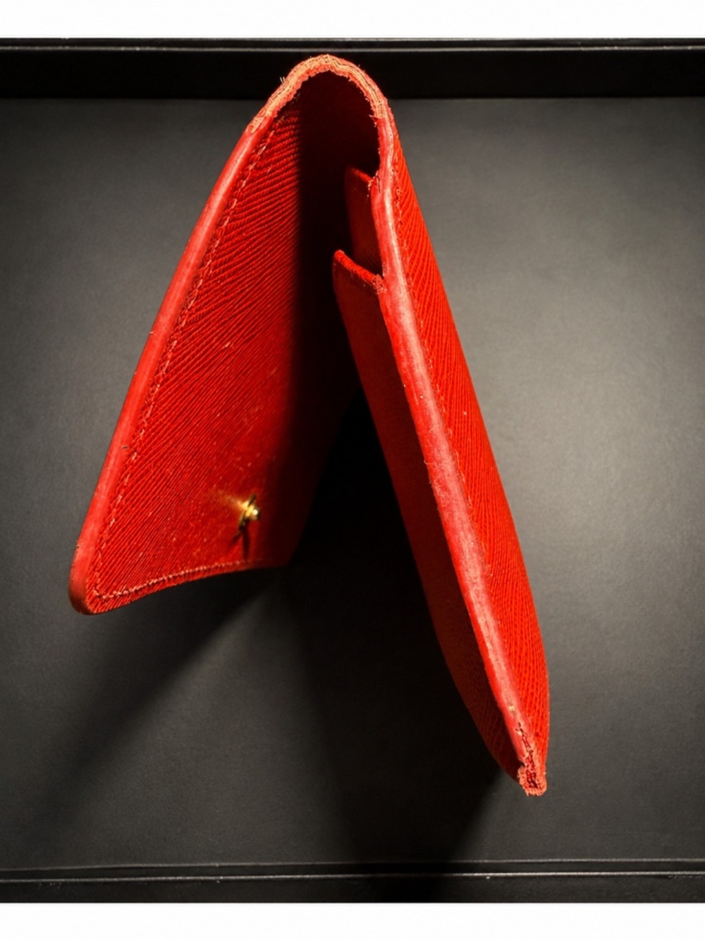 PRADA Authentic Saffiano Fuoco Red Envelope Wallet + Card Case - Picture 8 of 8